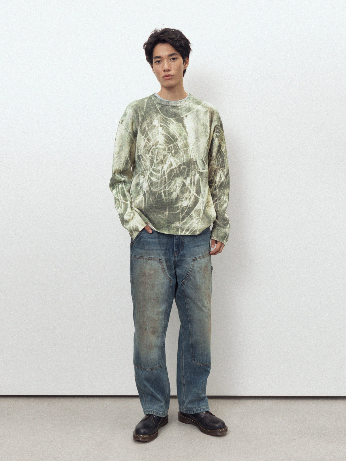 thisisneverthat - Abstract Web Knit Sweater (Olive) product image 4 | TRAB K-Fashion Australia