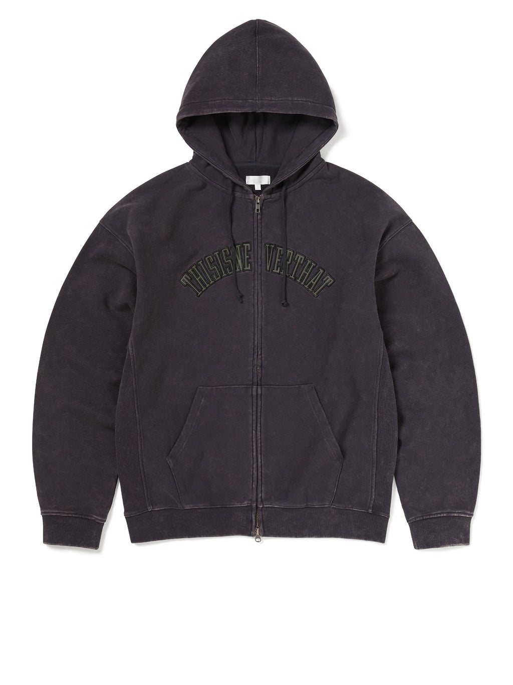 thisisneverthat - Applique Zip Up Hoodie (Damaged Black) product image 1 | TRAB K-Fashion Australia