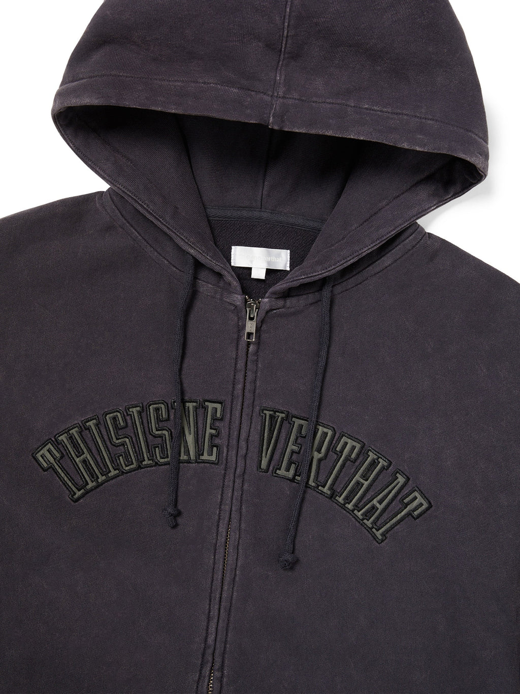 thisisneverthat - Applique Zip Up Hoodie (Damaged Black) product image 2 | TRAB K-Fashion Australia