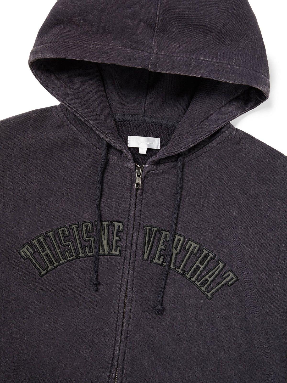 thisisneverthat - Applique Zip Up Hoodie (Damaged Black) product image 2 | TRAB K-Fashion Australia