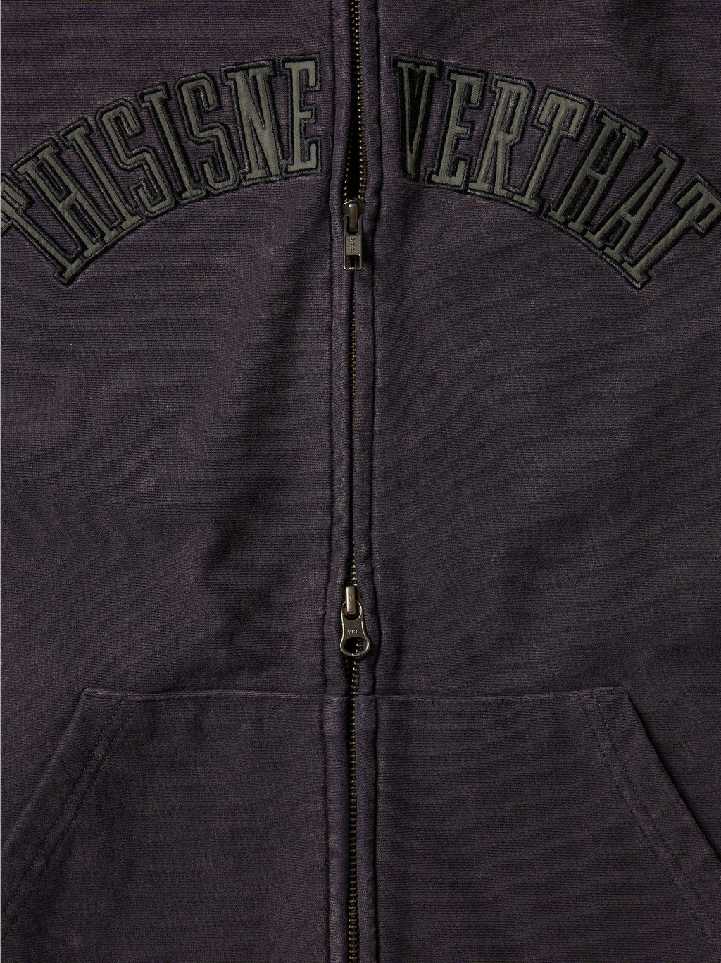 thisisneverthat - Applique Zip Up Hoodie (Damaged Black) product image 3 | TRAB K-Fashion Australia
