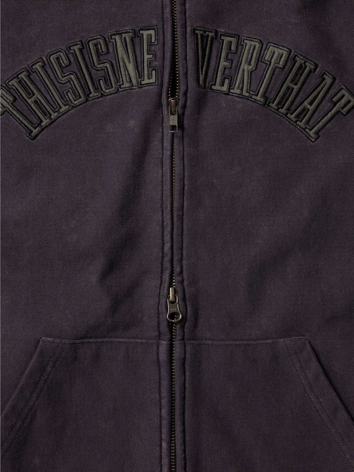 thisisneverthat - Applique Zip Up Hoodie (Damaged Black) product image 3 | TRAB K-Fashion Australia
