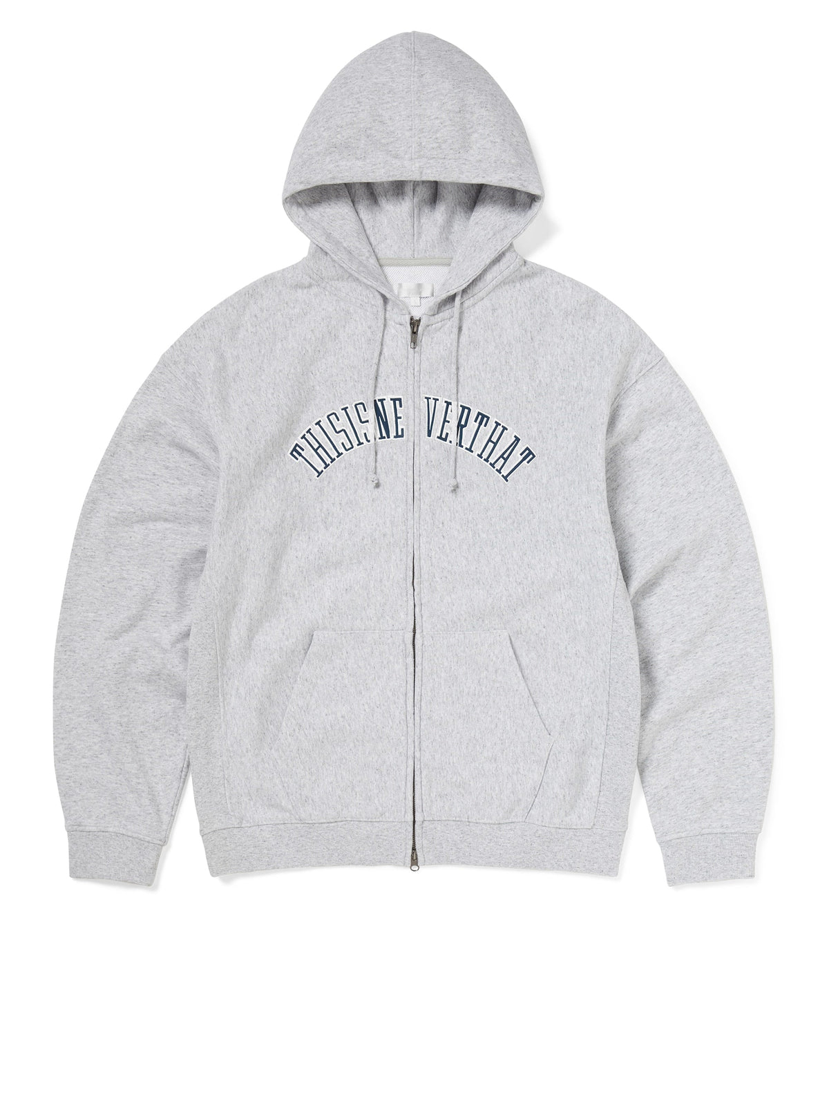 thisisneverthat - Applique Zip Up Hoodie (Heather Grey) product image 1 | TRAB K-Fashion Australia