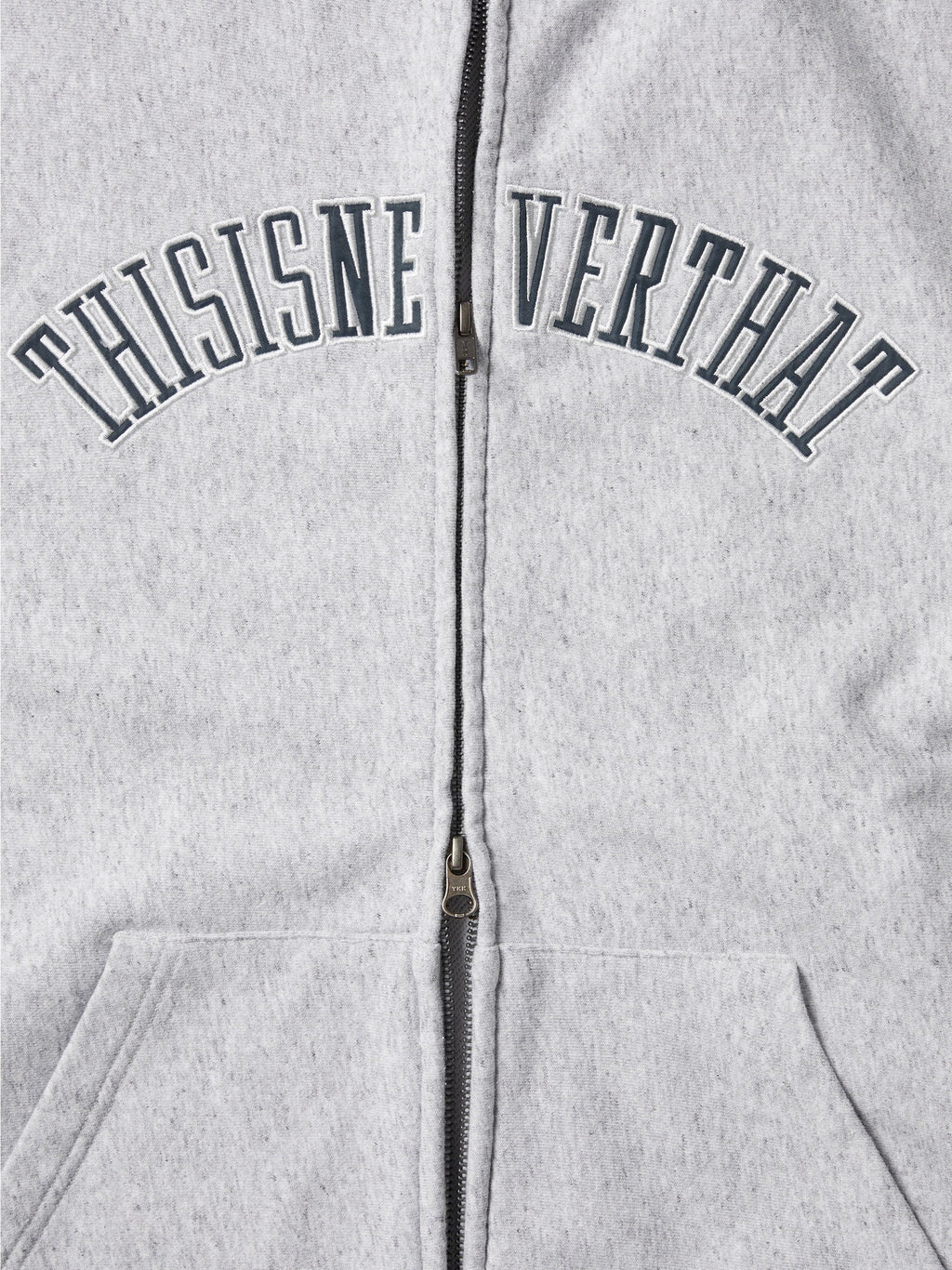 thisisneverthat - Applique Zip Up Hoodie (Heather Grey) product image 3 | TRAB K-Fashion Australia