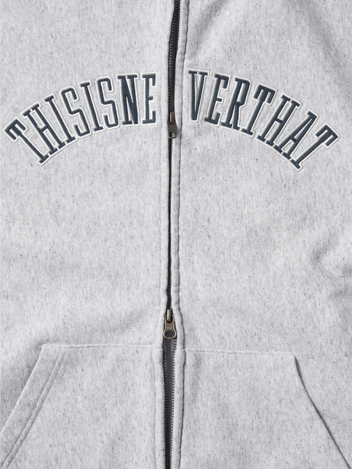 thisisneverthat - Applique Zip Up Hoodie (Heather Grey) product image 3 | TRAB K-Fashion Australia