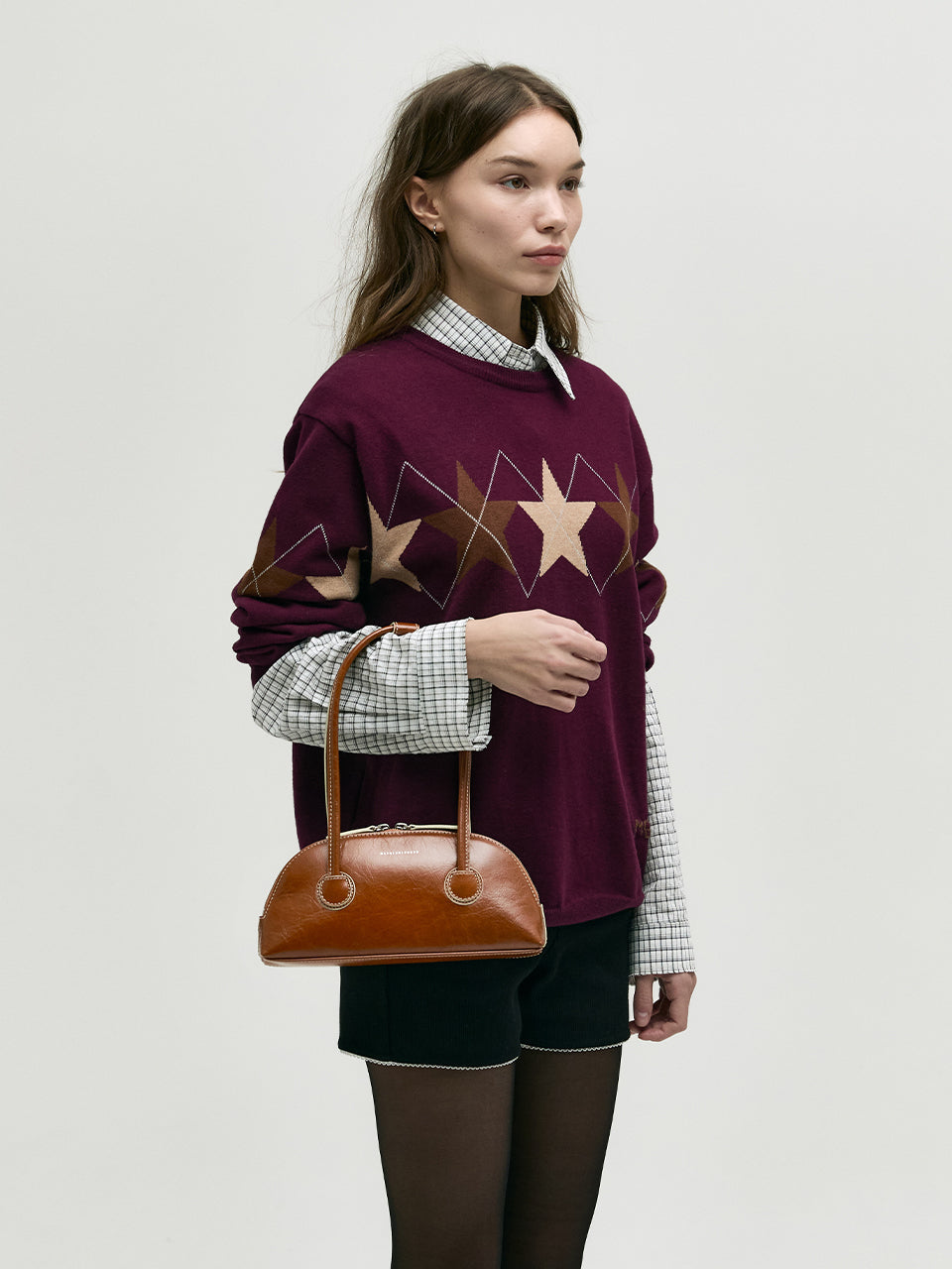 Marge Sherwood - Bessette Shoulder (Brown Crinkle) product image 2 | TRAB K-Fashion Australia