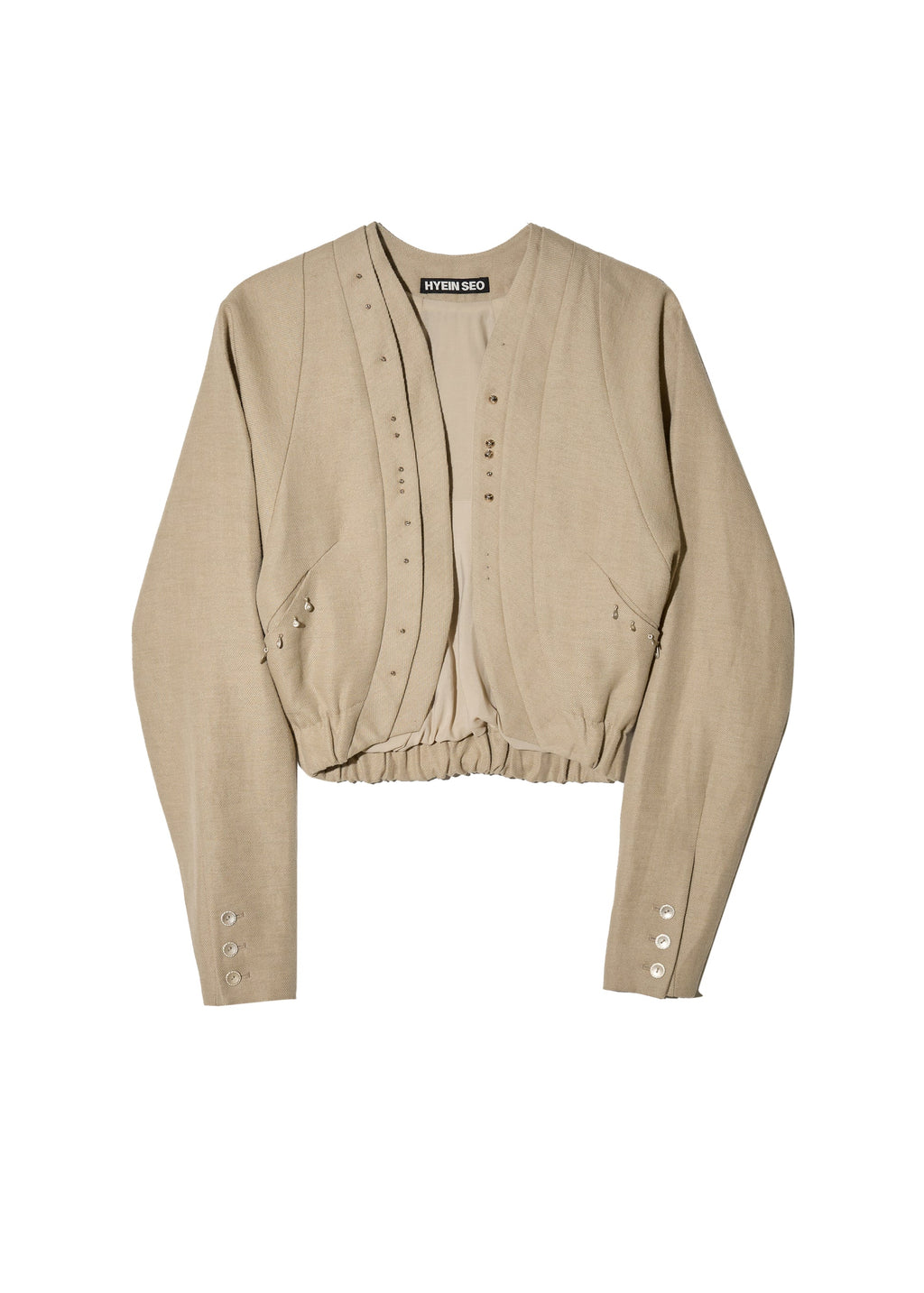 Hyein Seo - Beaded Silver Charm Blouson (Beige) product image 5 | TRAB K-Fashion Australia