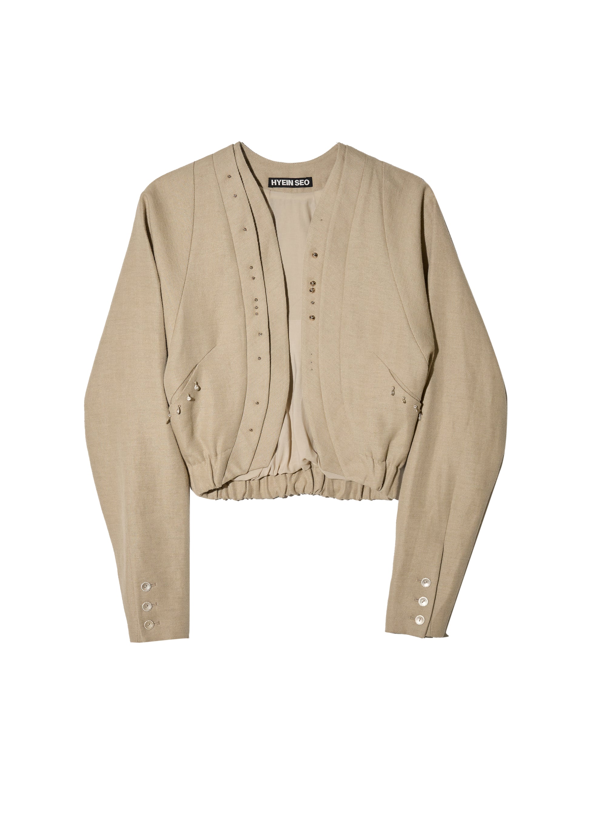 Hyein Seo - Beaded Silver Charm Blouson (Beige) product image 5 | TRAB K-Fashion Australia