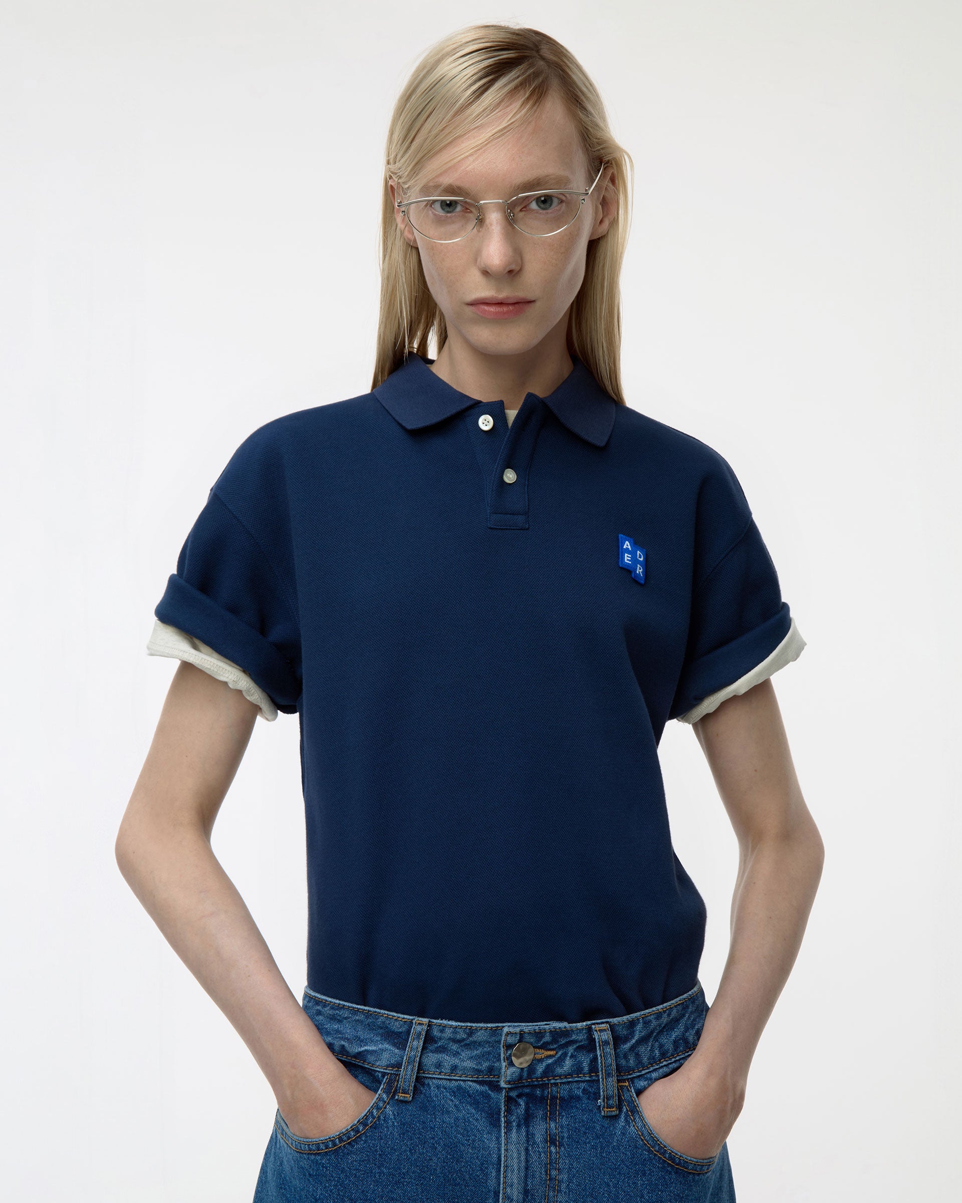 Ader Error - Sig; BL Tag polo t-shirt 01 (Navy) product image 3 | TRAB K-Fashion Australia