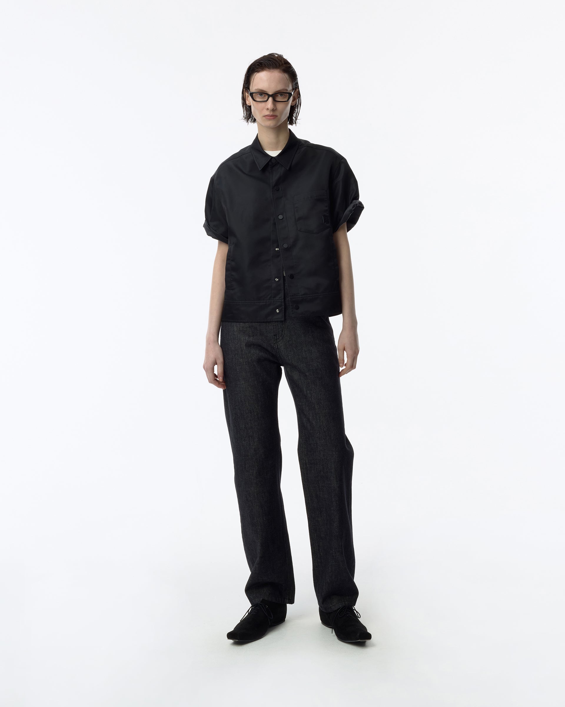Ader Error - Sig; BK Tag half sleeve shirt 01 (Noir) product image 1 | TRAB K-Fashion Australia