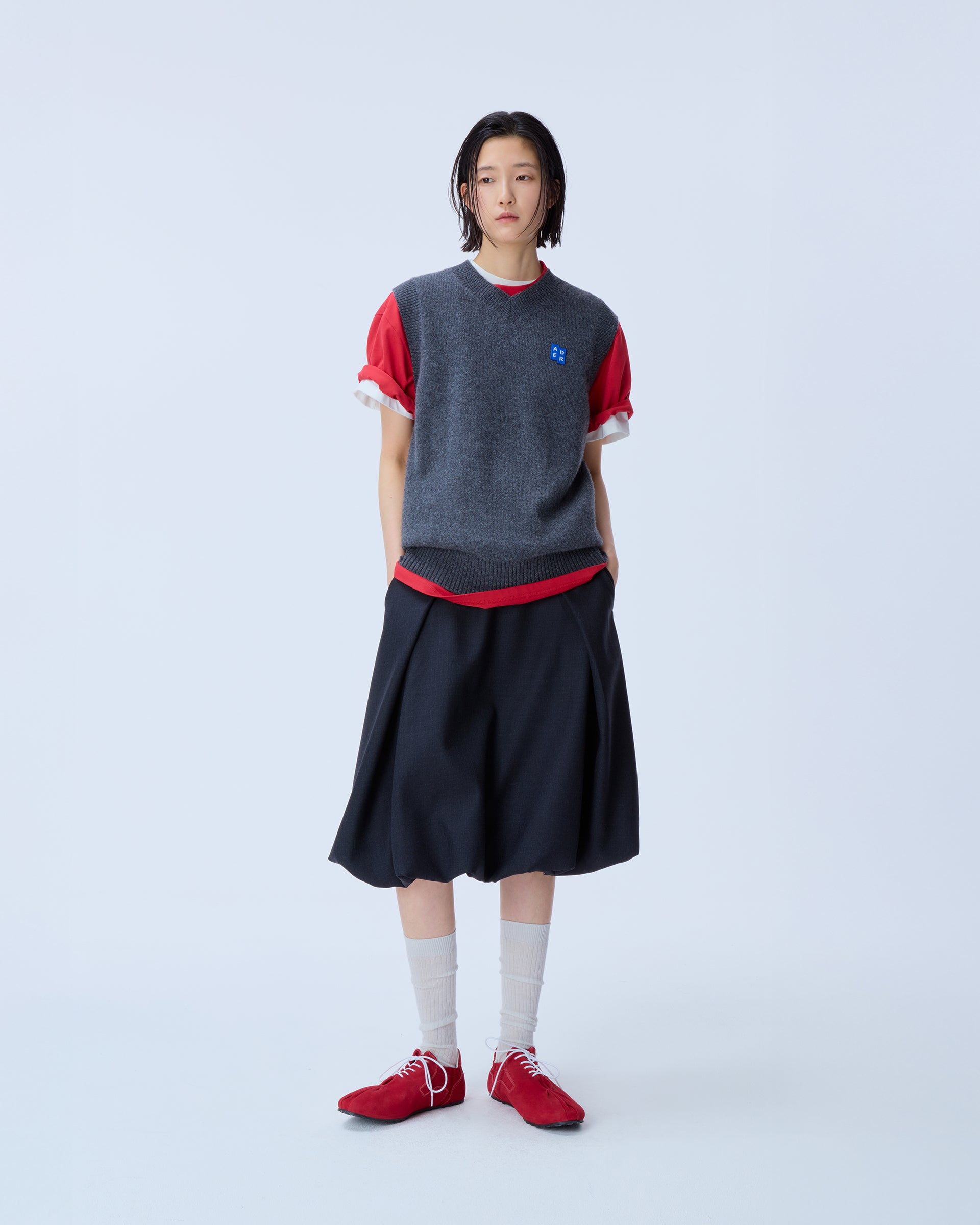 Ader Error - Sig; BL Tag knit vest 01 (Charcoal) product image 1 | TRAB K-Fashion Australia