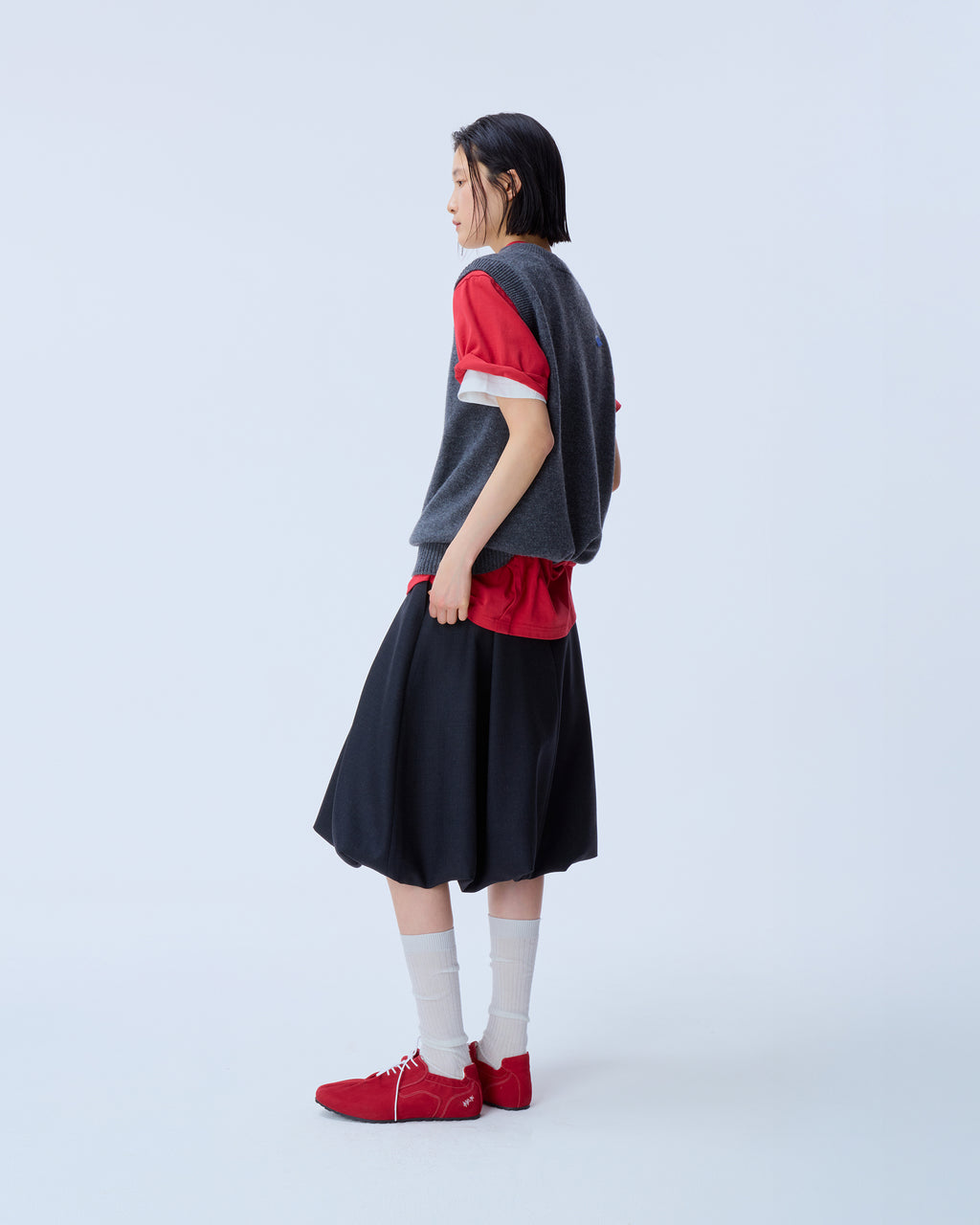 Ader Error - Sig; BL Tag knit vest 01 (Charcoal) product image 2 | TRAB K-Fashion Australia