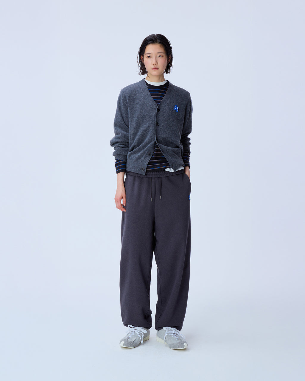 Ader Error - Sig; BL Tag cardigan 01 (Charcoal) product image 1 | TRAB K-Fashion Australia