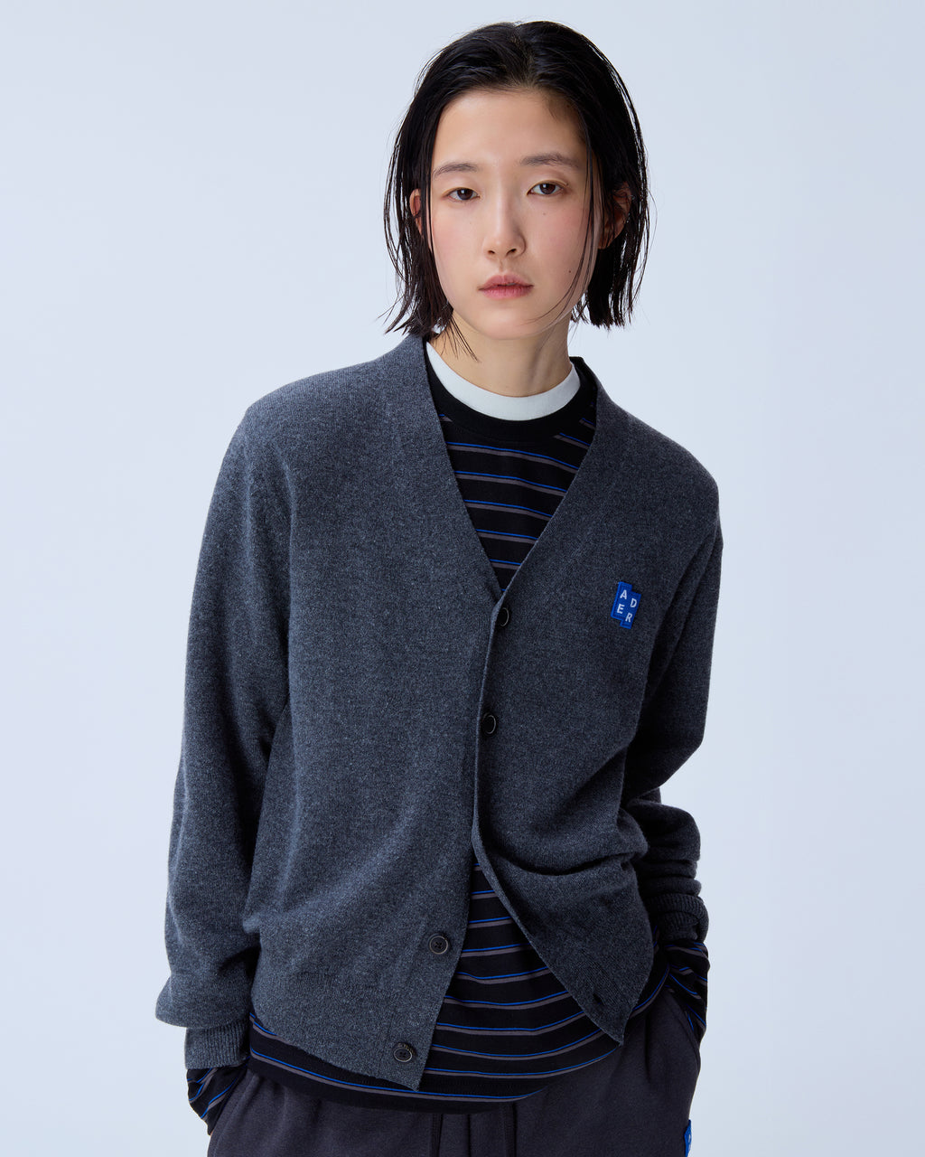 Ader Error - Sig; BL Tag cardigan 01 (Charcoal) product image 4 | TRAB K-Fashion Australia