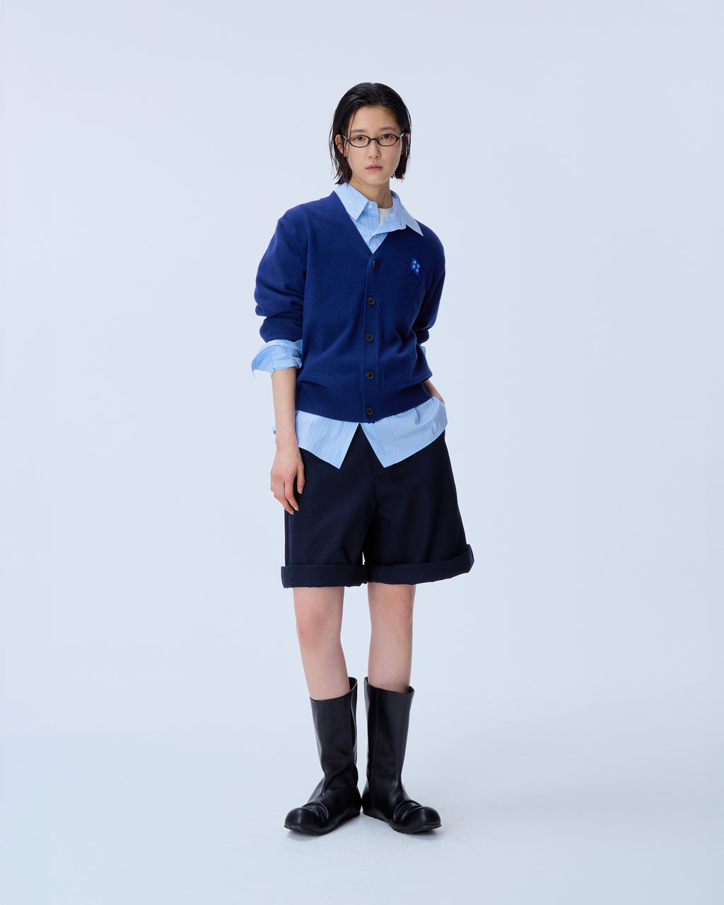 Ader Error - Sig; BL Tag cardigan 01 (Navy) product image 1 | TRAB K-Fashion Australia