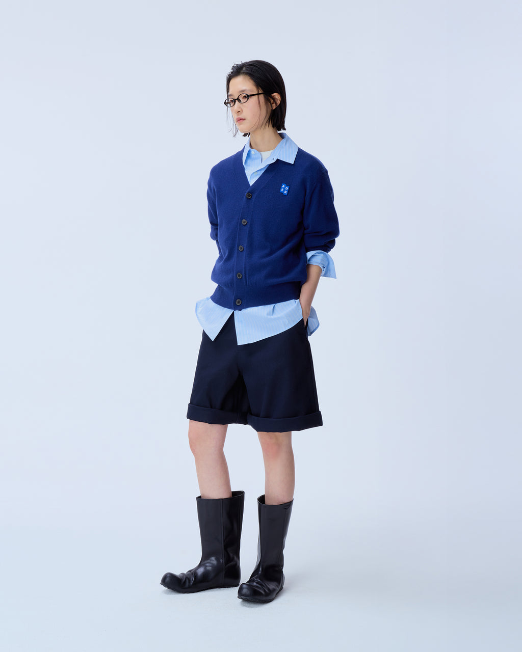 Ader Error - Sig; BL Tag cardigan 01 (Navy) product image 2 | TRAB K-Fashion Australia