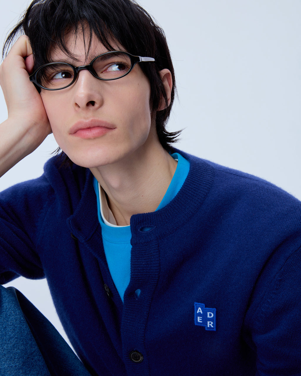 Ader Error - Sig; BL Tag cardigan 02 (Navy) product image 5 | TRAB K-Fashion Australia