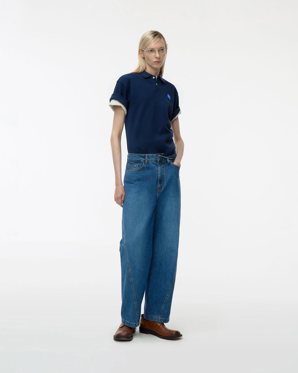 Ader Error - Sig; BL Tag polo t-shirt 01 (Navy) product image 1 | TRAB K-Fashion Australia