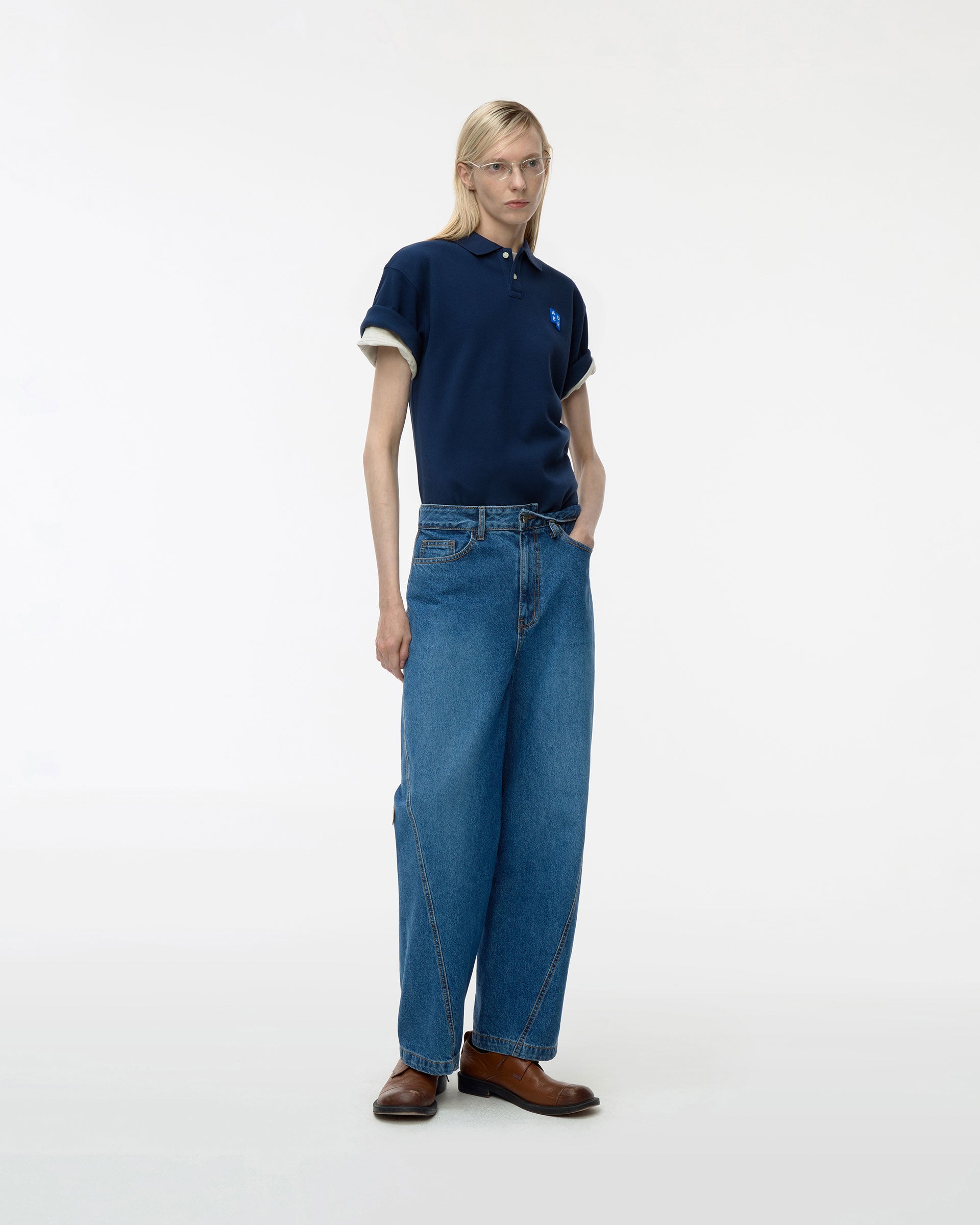 Ader Error - Sig; BL Tag polo t-shirt 01 (Navy) product image 1 | TRAB K-Fashion Australia