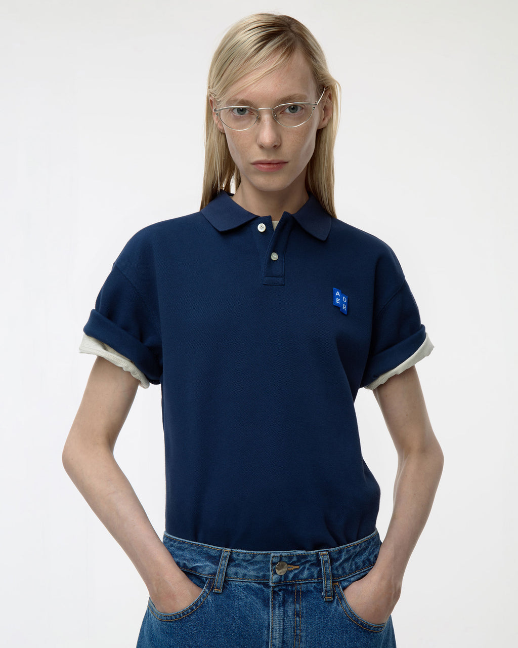 Ader Error - Sig; BL Tag polo t-shirt 01 (Navy) product image 4 | TRAB K-Fashion Australia