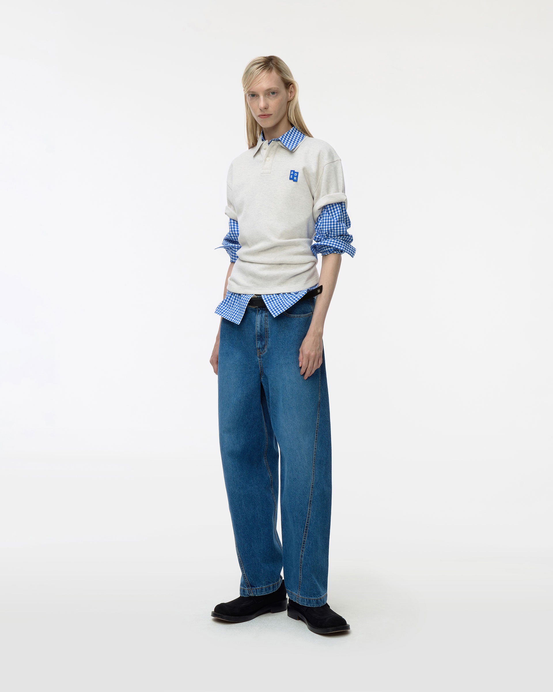 Ader Error - Sig; BL Tag polo t-shirt 01 (Oatmeal) product image 1 | TRAB K-Fashion Australia