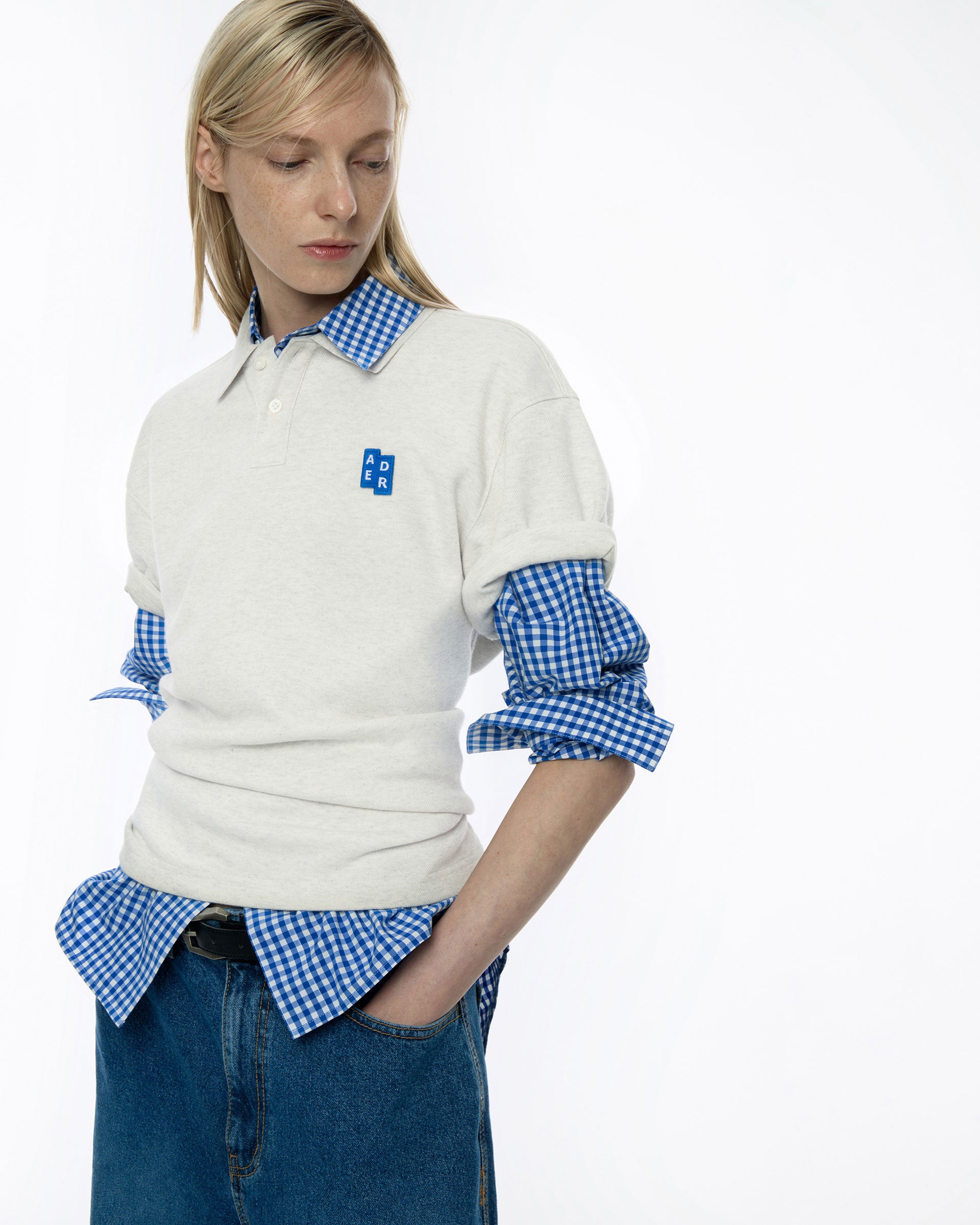 Ader Error - Sig; BL Tag polo t-shirt 01 (Oatmeal) product image 3 | TRAB K-Fashion Australia