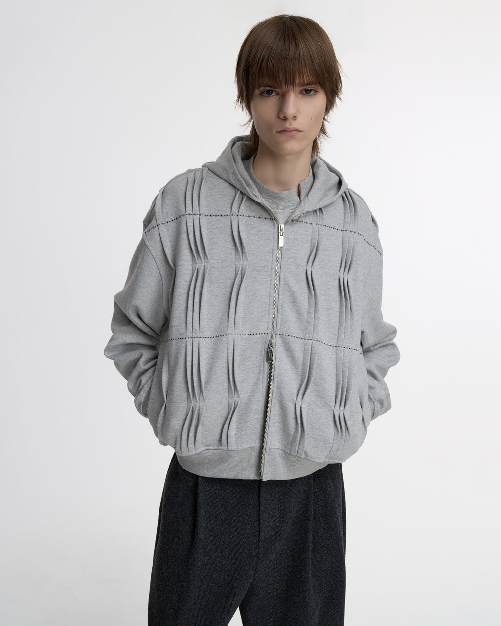 Ader Error - Hoodie zip-up Product. 20 (Grey) product image 4 | TRAB K-Fashion Australia