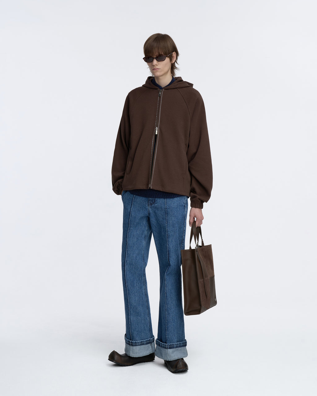 Ader Error - Hoodie zip-up Product. 21 (Brown) product image 1 | TRAB K-Fashion Australia