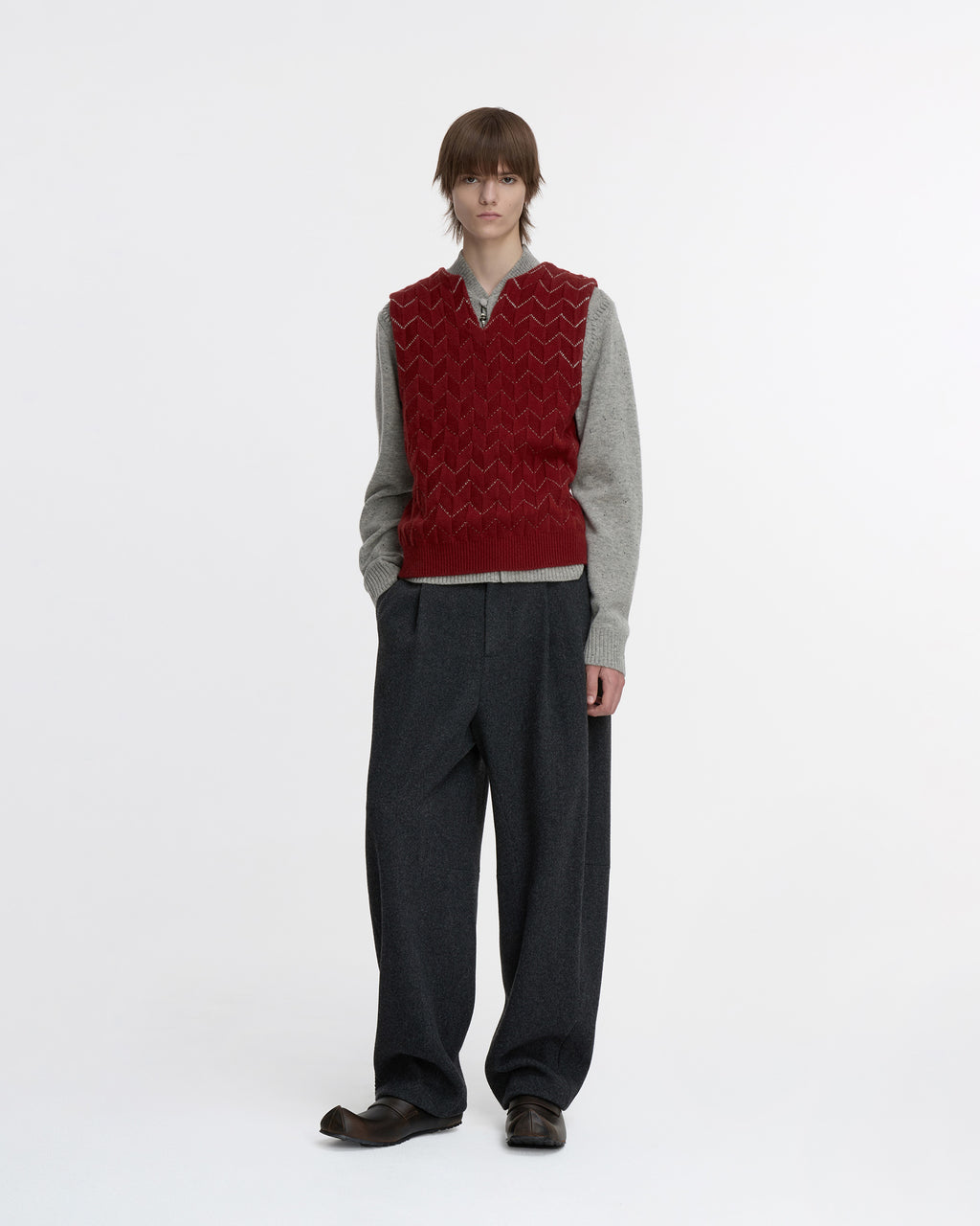 Ader Error - Knit Vest Product. 33 (Burgundy) product image 1 | TRAB K-Fashion Australia