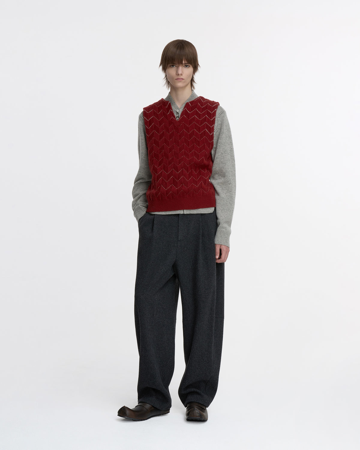 Ader Error - Knit Vest Product. 33 (Burgundy) product image 1 | TRAB K-Fashion Australia