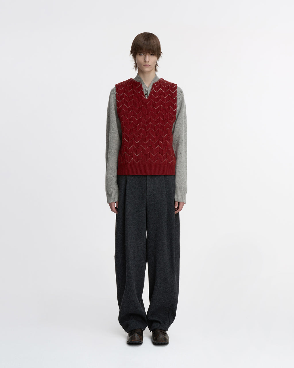 Ader Error - Knit Vest Product. 33 (Burgundy) product image 2 | TRAB K-Fashion Australia
