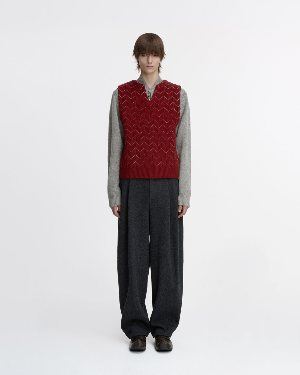 Ader Error - Knit Vest Product. 33 (Burgundy) product image 2 | TRAB K-Fashion Australia