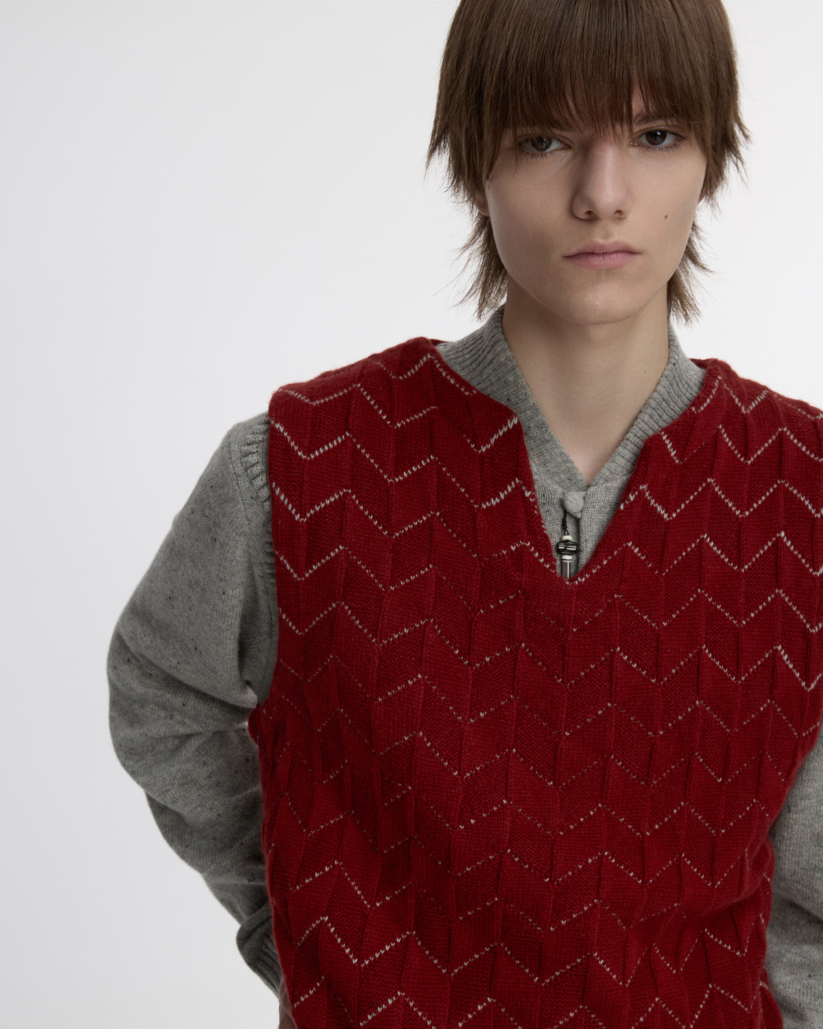 Ader Error - Knit Vest Product. 33 (Burgundy) product image 4 | TRAB K-Fashion Australia