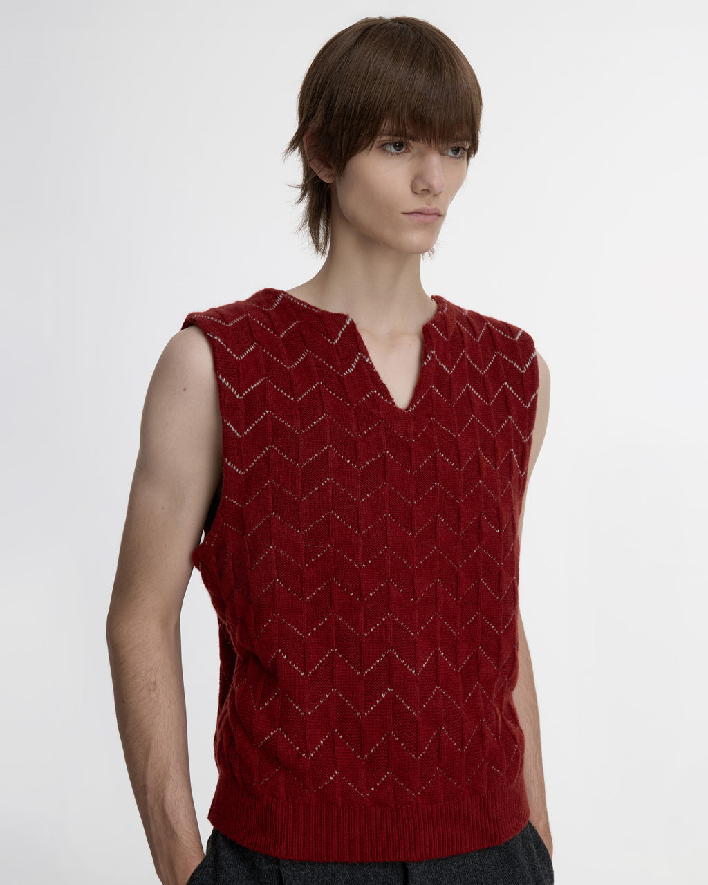 Ader Error - Knit Vest Product. 33 (Burgundy) product image 6 | TRAB K-Fashion Australia