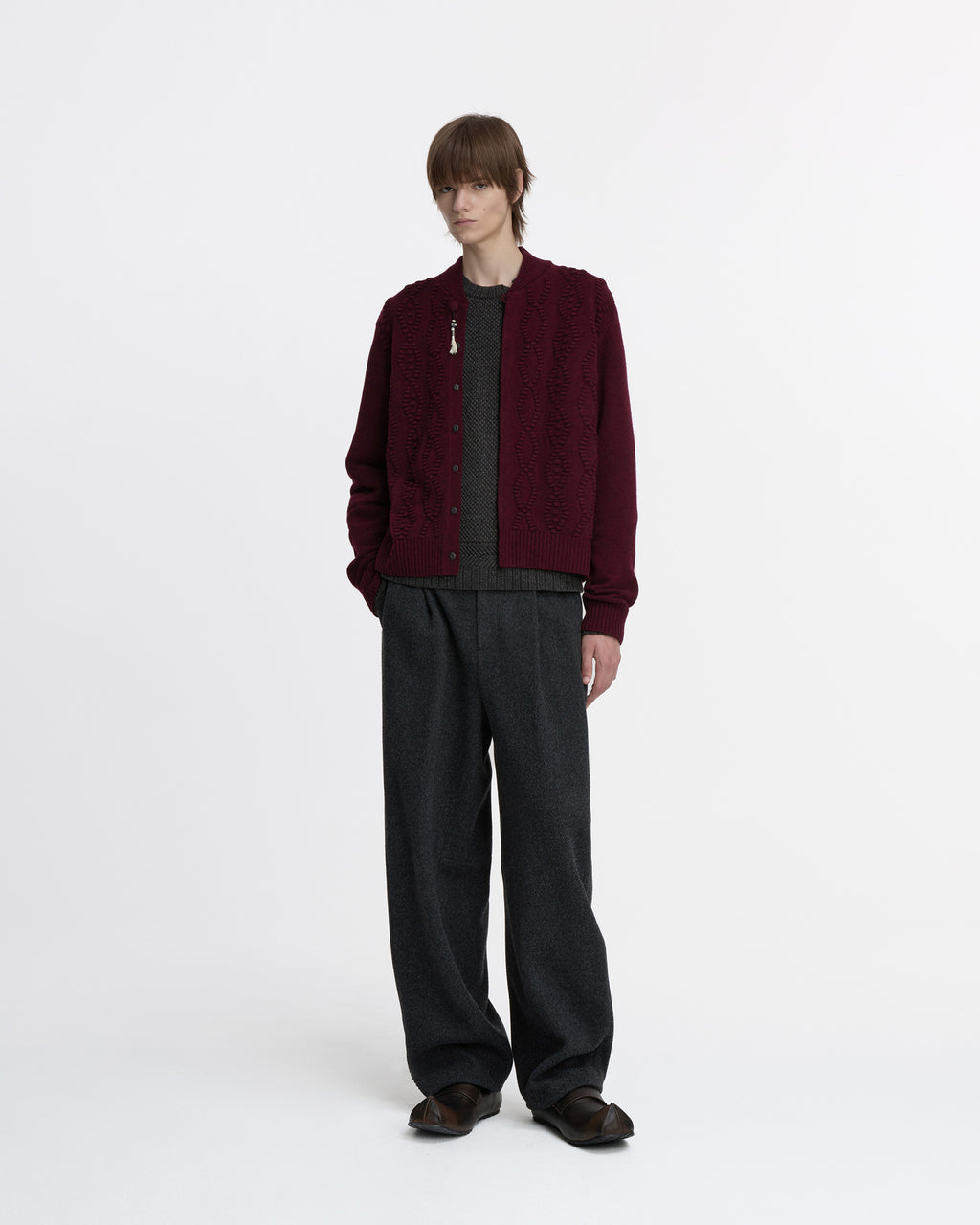 Ader Error - Cardigan Product. 38 (Burgundy) product image 1 | TRAB K-Fashion Australia