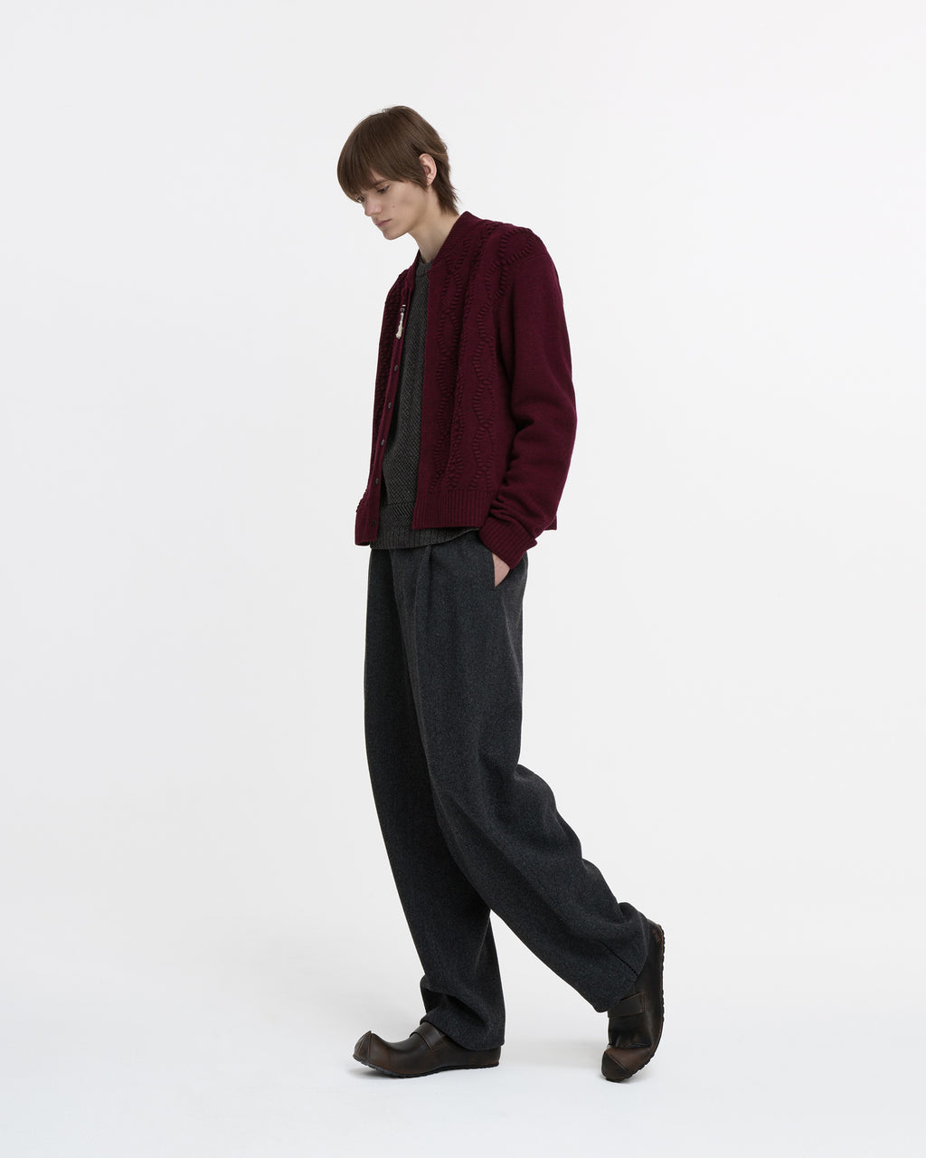 Ader Error - Cardigan Product. 38 (Burgundy) product image 4 | TRAB K-Fashion Australia