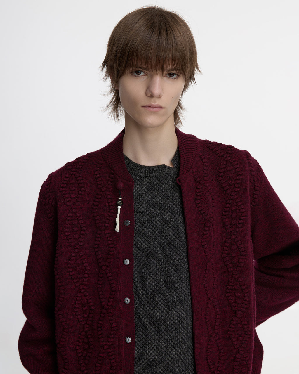 Ader Error - Cardigan Product. 38 (Burgundy) product image 5 | TRAB K-Fashion Australia