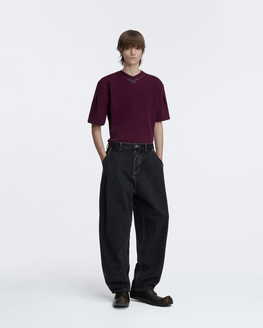Ader Error - T-shirt Product. 26 (Burgundy) product image 1 | TRAB K-Fashion Australia