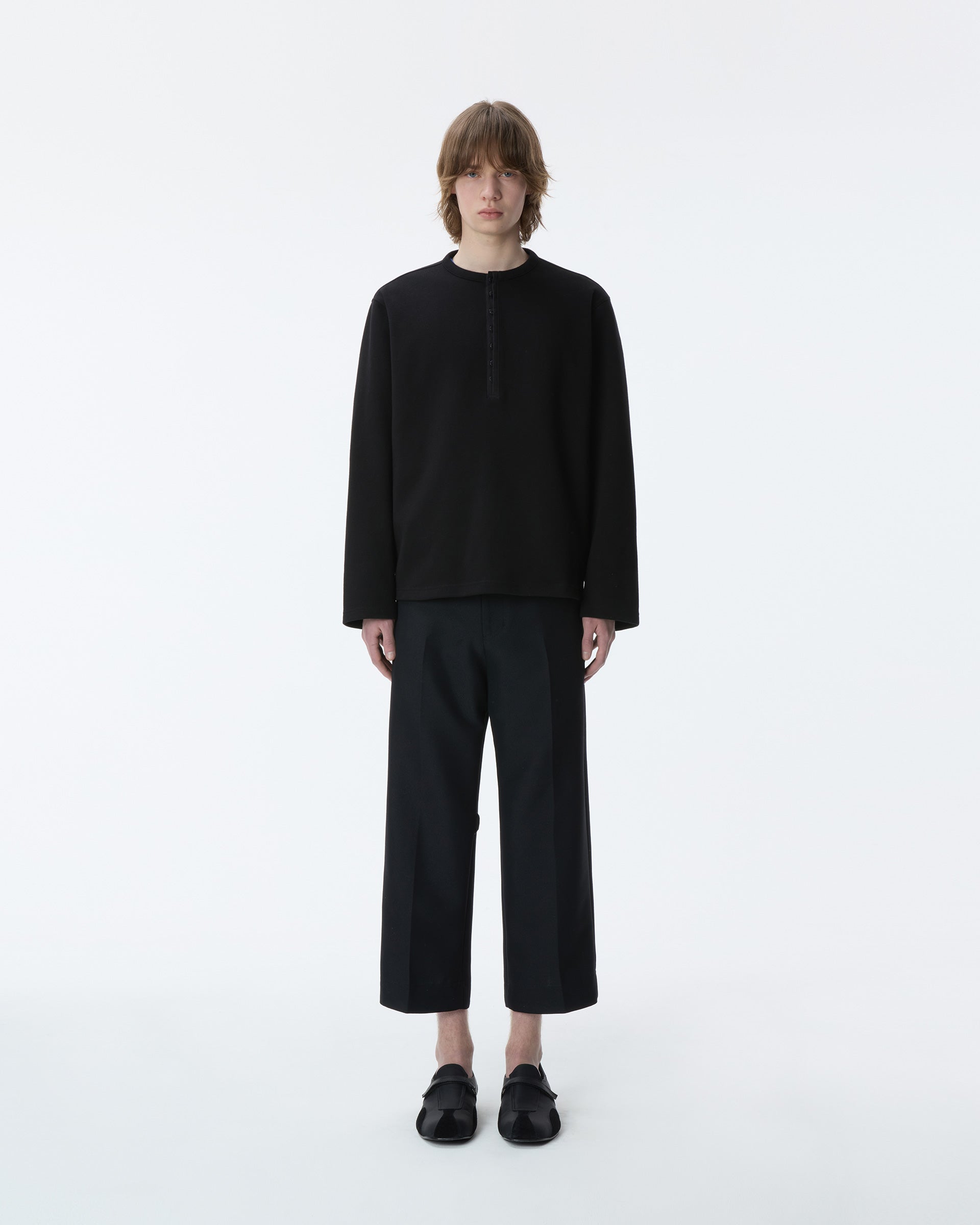 Ader Error - Henley Neck  LS T-shirt Product. 22 (Noir) product image 9 | TRAB K-Fashion Australia