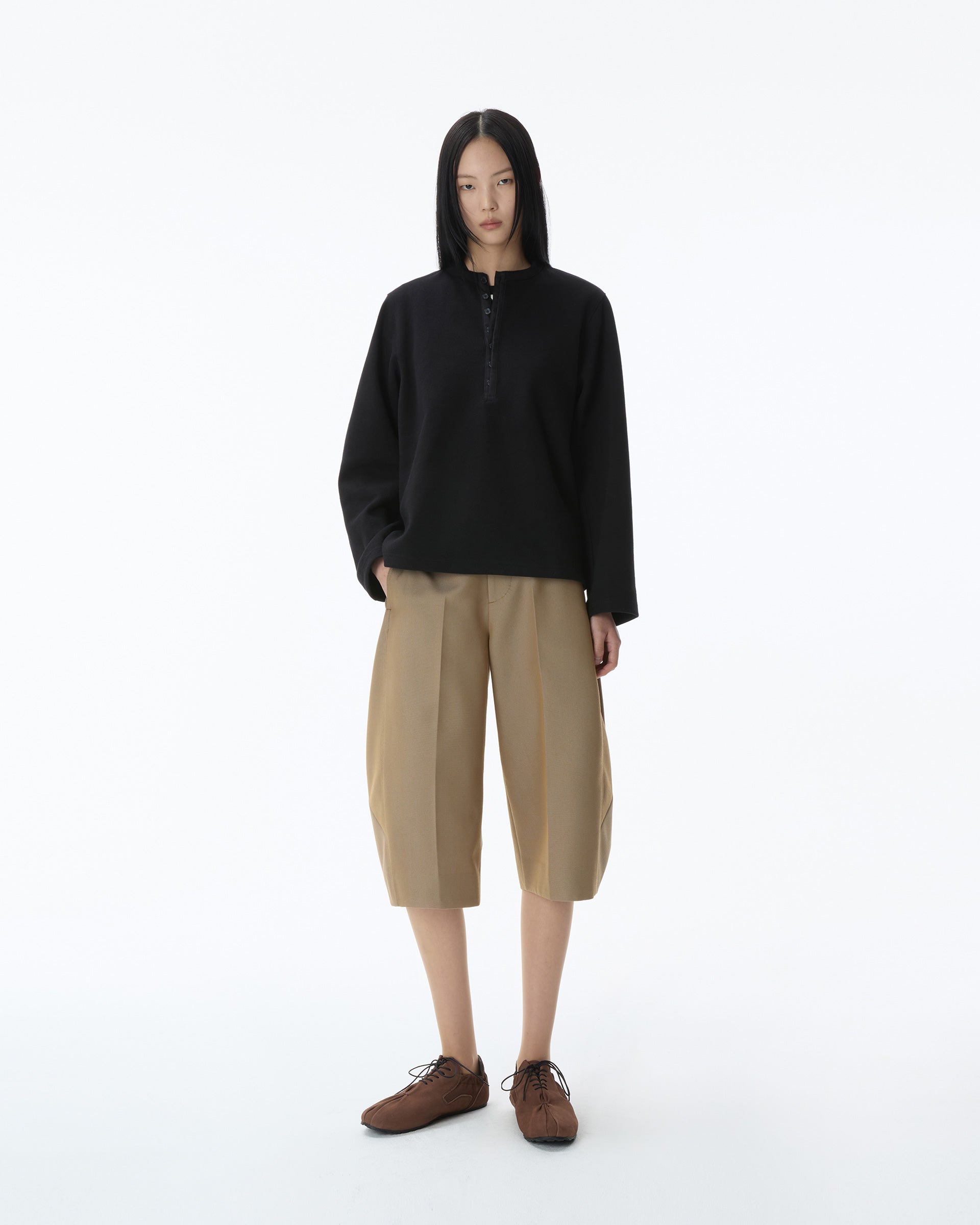 Ader Error - Henley Neck  LS T-shirt Product. 22 (Noir) product image 1 | TRAB K-Fashion Australia
