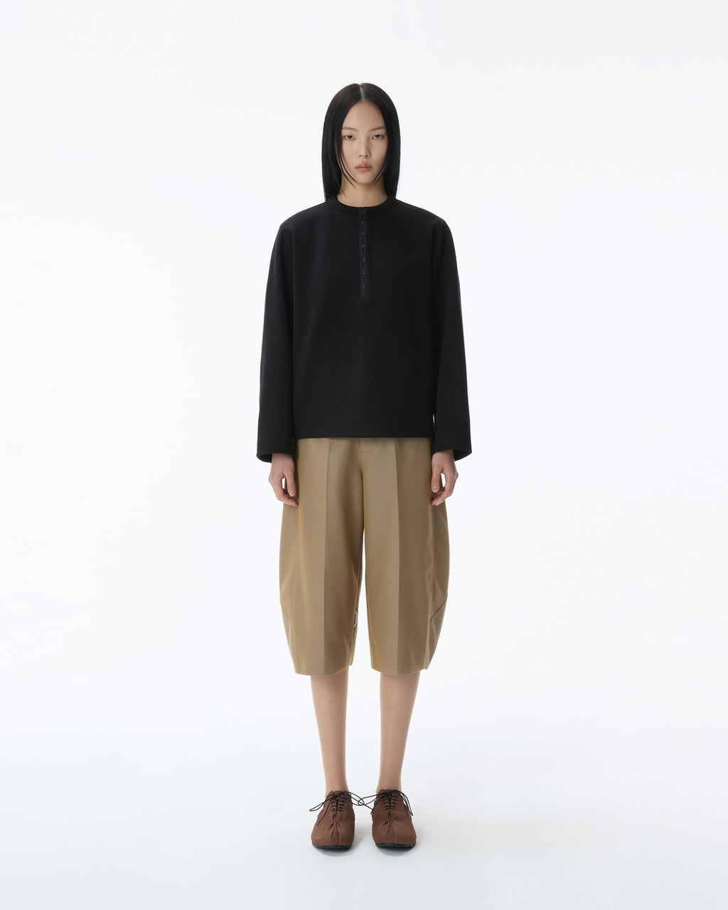 Ader Error - Henley Neck  LS T-shirt Product. 22 (Noir) product image 2 | TRAB K-Fashion Australia