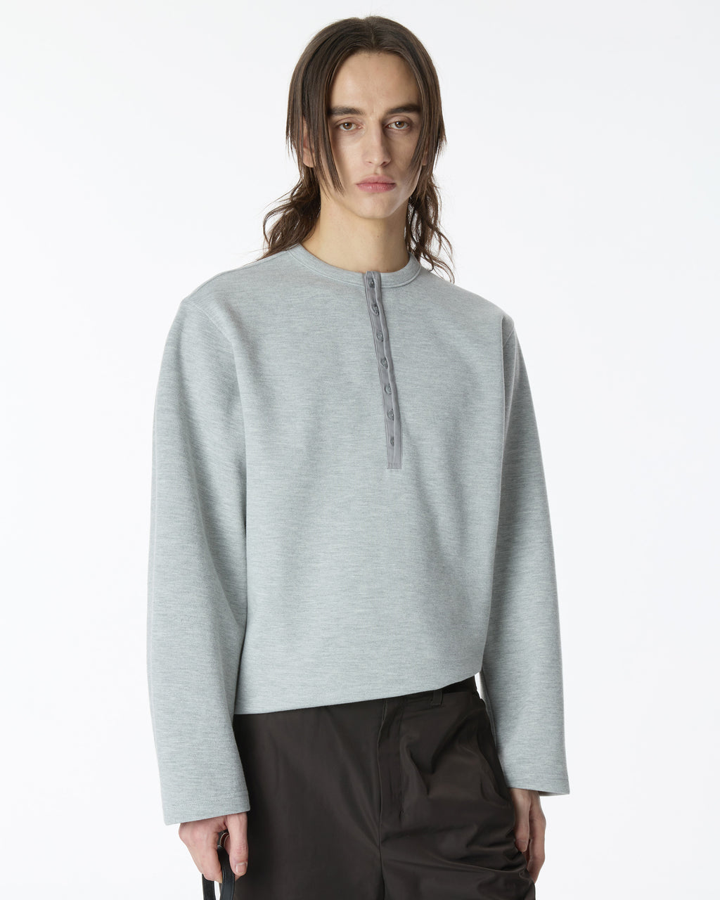 Ader Error - Henley Neck  LS T-shirt Product. 22 (Grey) product image 13 | TRAB K-Fashion Australia