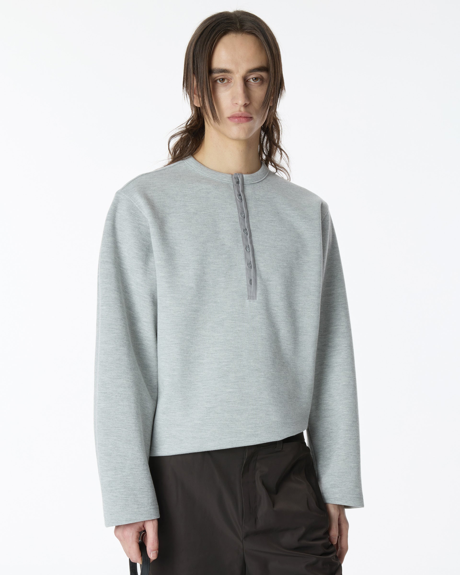 Ader Error - Henley Neck  LS T-shirt Product. 22 (Grey) product image 13 | TRAB K-Fashion Australia