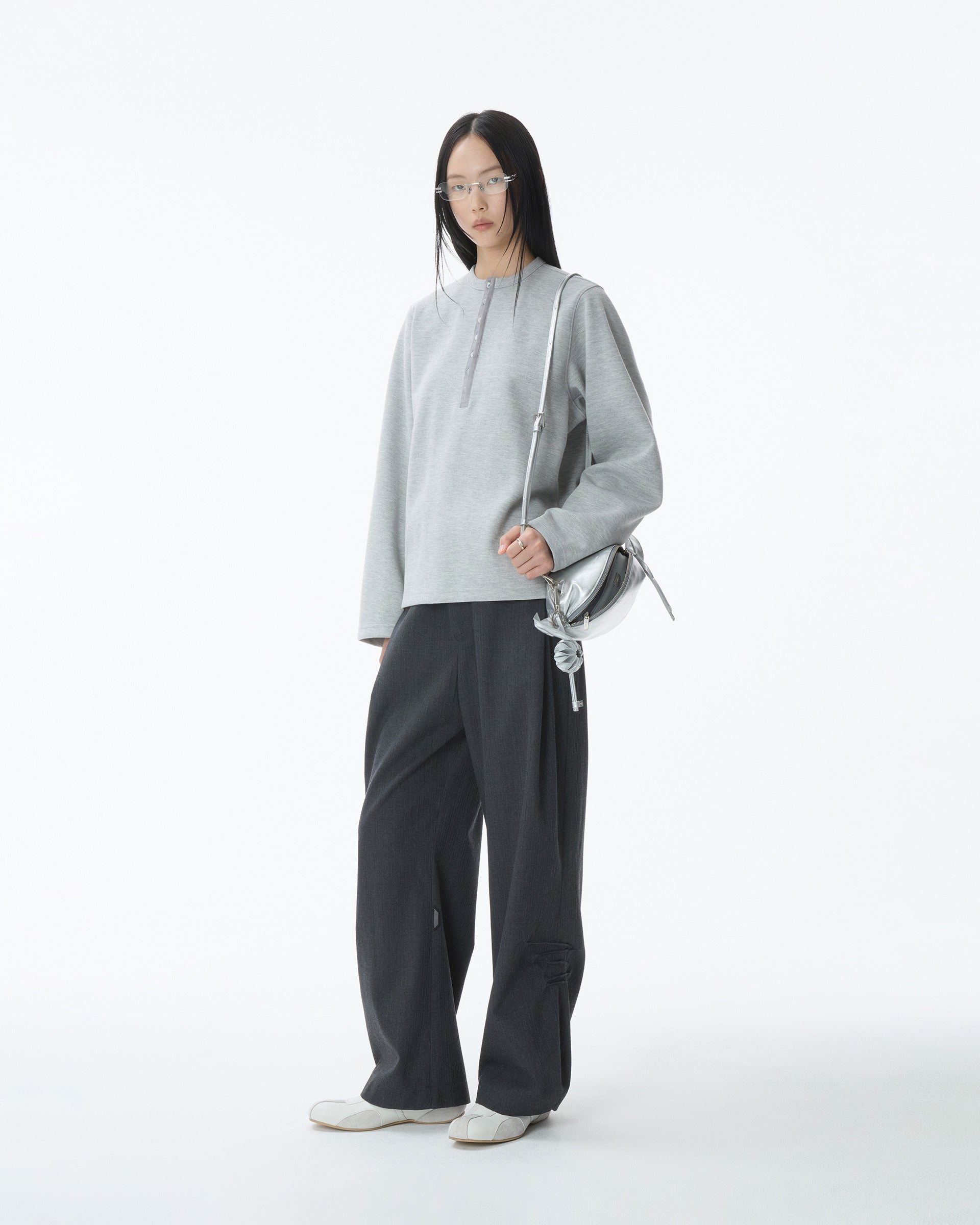 Ader Error - Henley Neck  LS T-shirt Product. 22 (Grey) product image 4 | TRAB K-Fashion Australia