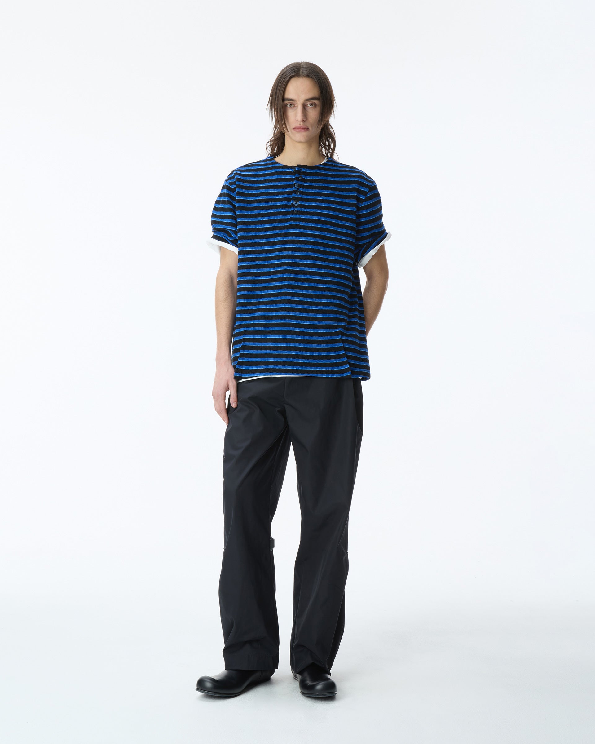 Ader Error - Henley Neck  T-shirt Product. 23 (Noir) product image 9 | TRAB K-Fashion Australia