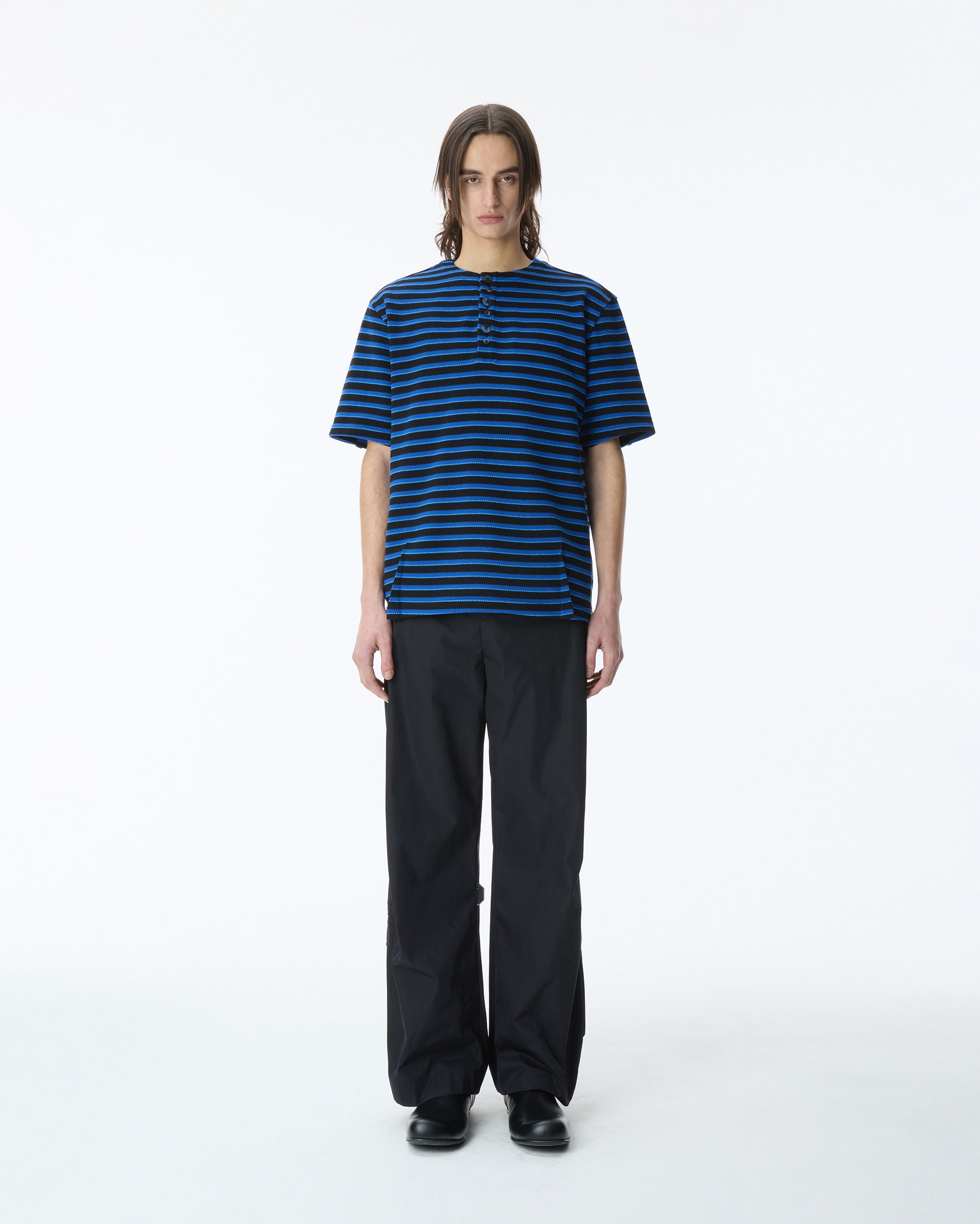 Ader Error - Henley Neck  T-shirt Product. 23 (Noir) product image 10 | TRAB K-Fashion Australia
