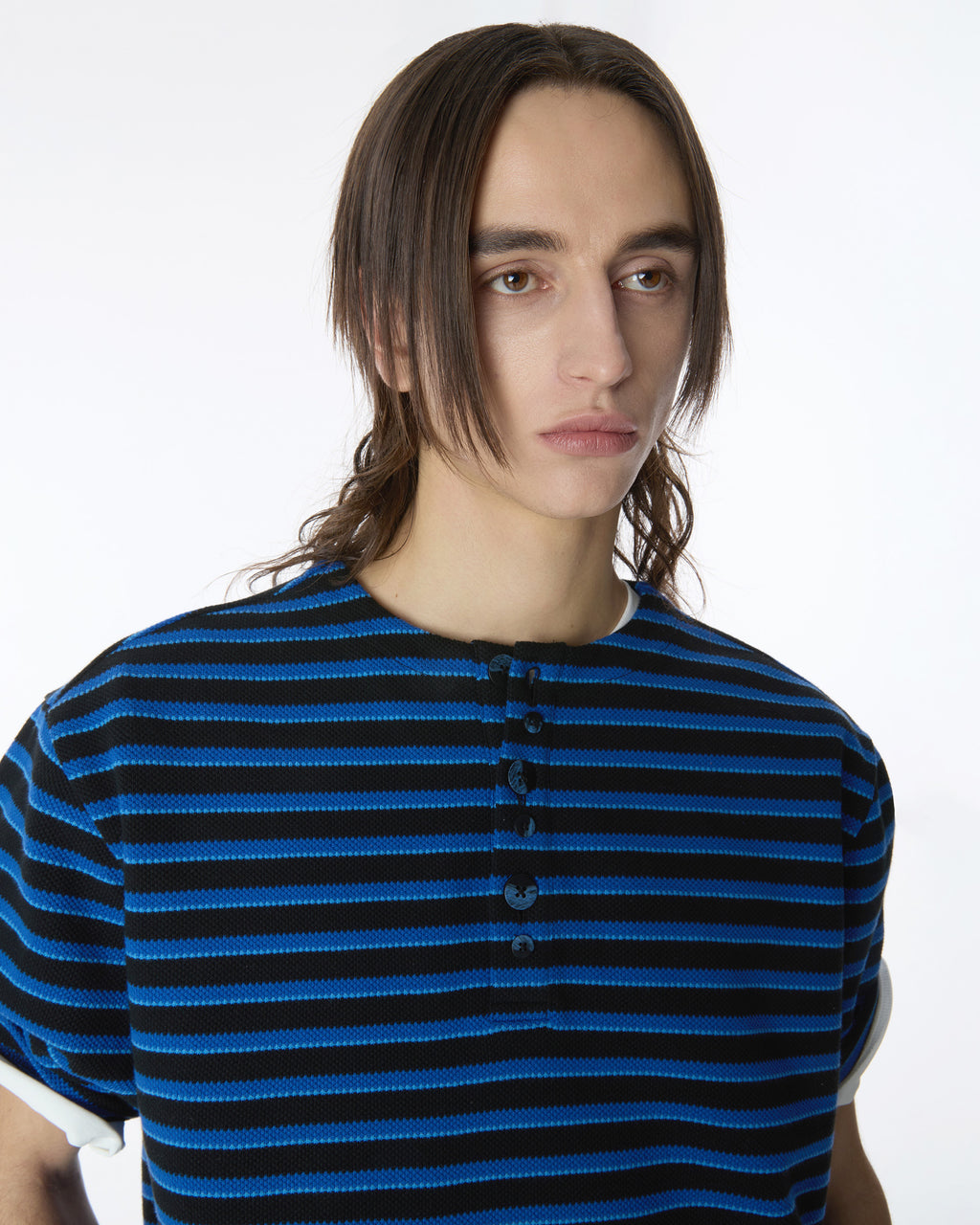 Ader Error - Henley Neck  T-shirt Product. 23 (Noir) product image 12 | TRAB K-Fashion Australia