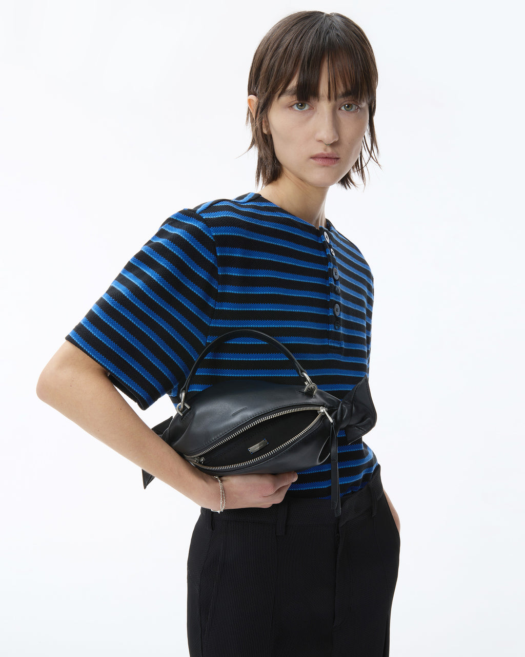 Ader Error - Henley Neck  T-shirt Product. 23 (Noir) product image 6 | TRAB K-Fashion Australia