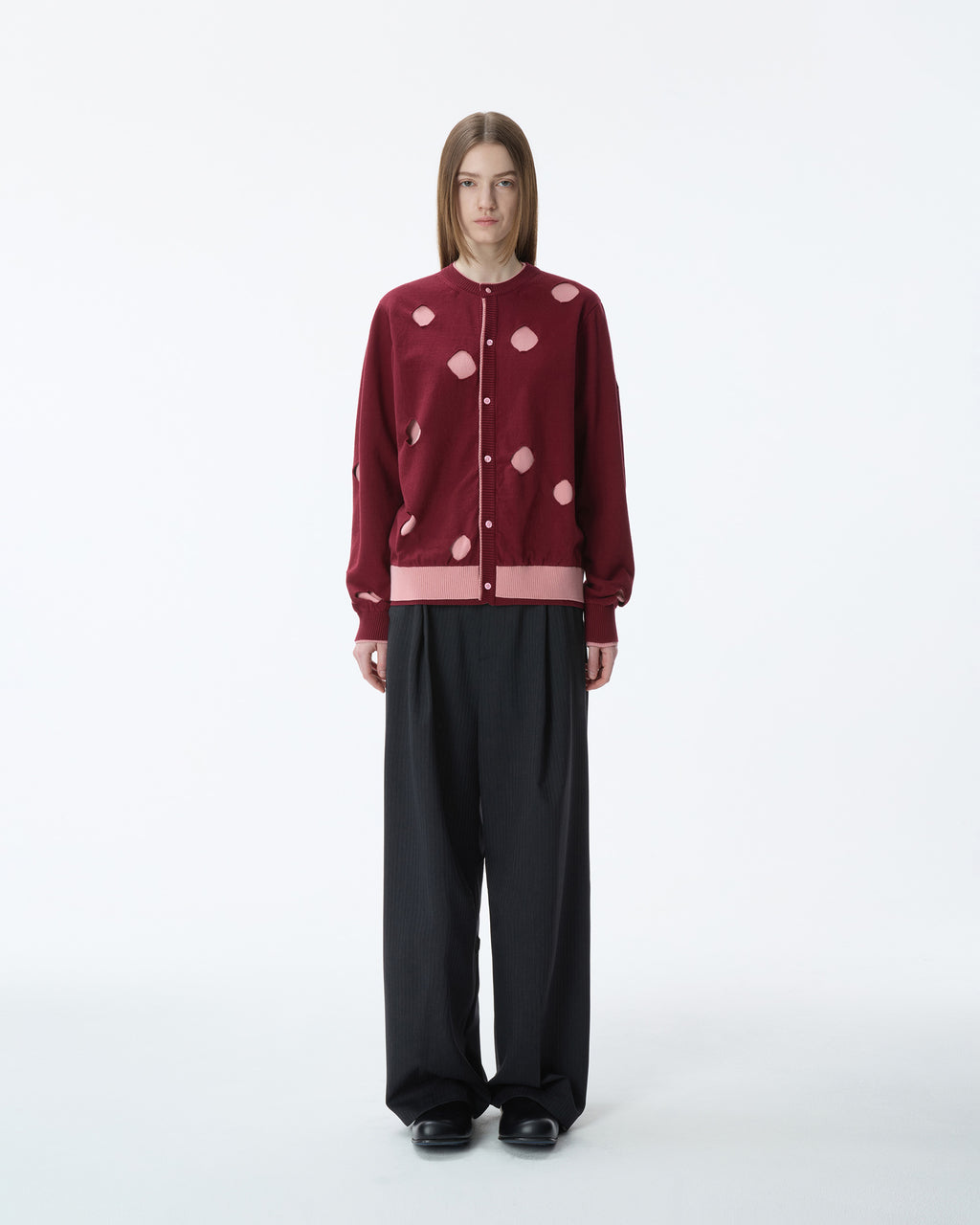 Ader Error - Cardigan Product. 27 (Burgundy) product image 2 | TRAB K-Fashion Australia