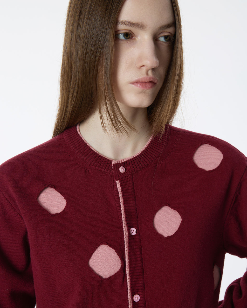 Ader Error - Cardigan Product. 27 (Burgundy) product image 4 | TRAB K-Fashion Australia
